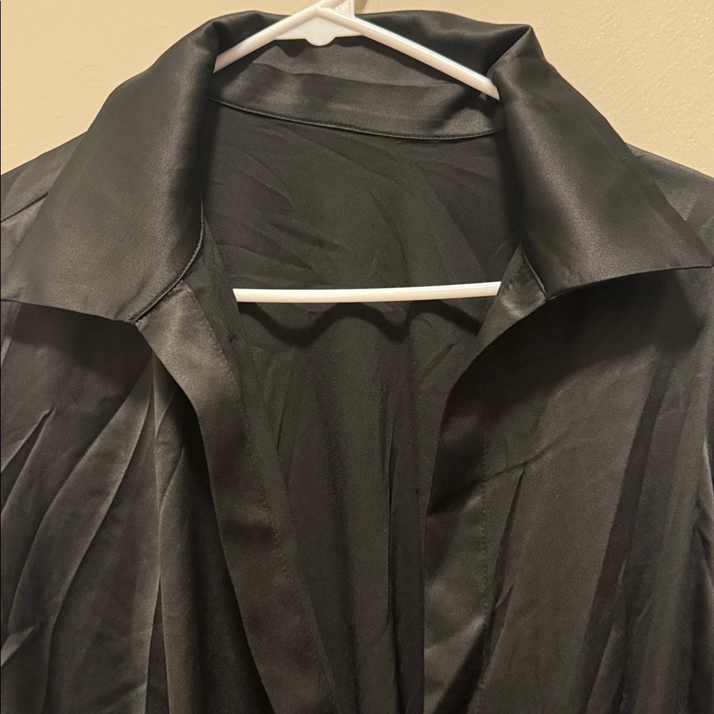 Commense Black Satin Bodysuit Medium - Picture 8 of 9